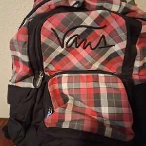 Vans Men's Checkered Backpack - Red and Black